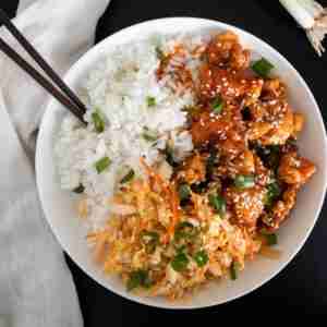 Crispy Gochujang Chicken with Spicy Sesame Slaw