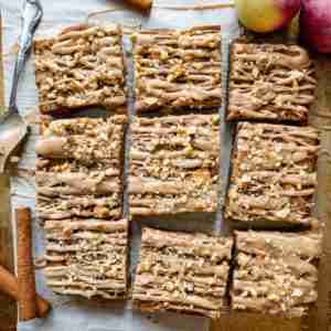 Apple Blondies with Walnuts and Cinnamon Brown Butter Glaze