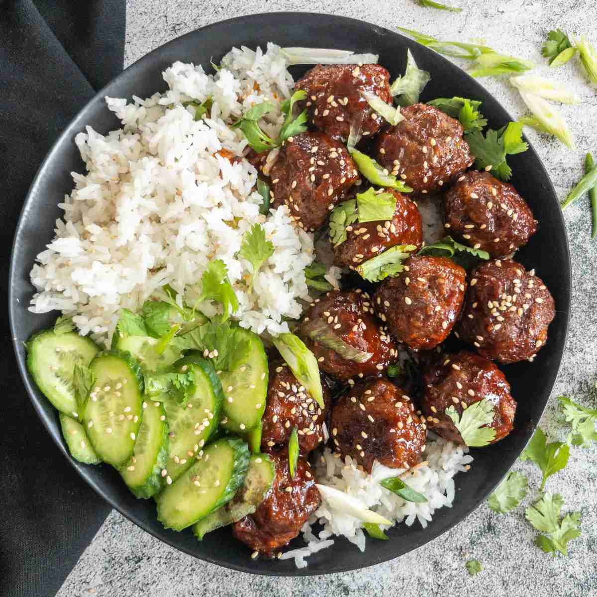 Gochujang Maple Glazed Meatballs - 30 Minute Meal