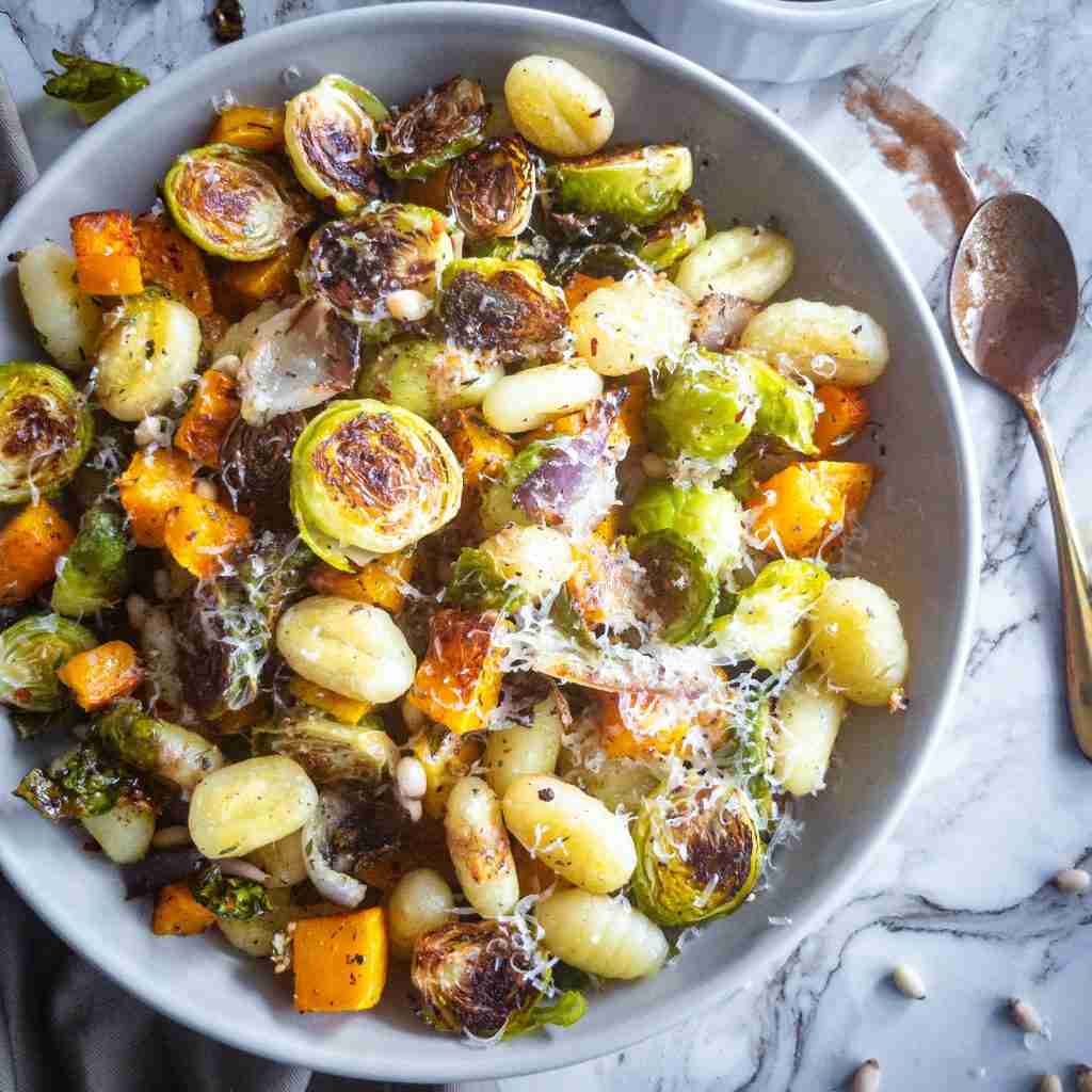 Sheet Pan Gnocchi with Butternut Squash and Brussels Sprouts