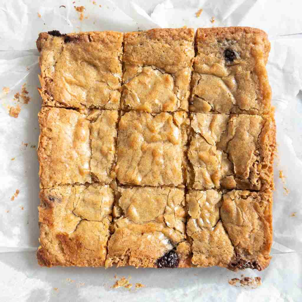 Blondies with Peanut Butter and Fudge