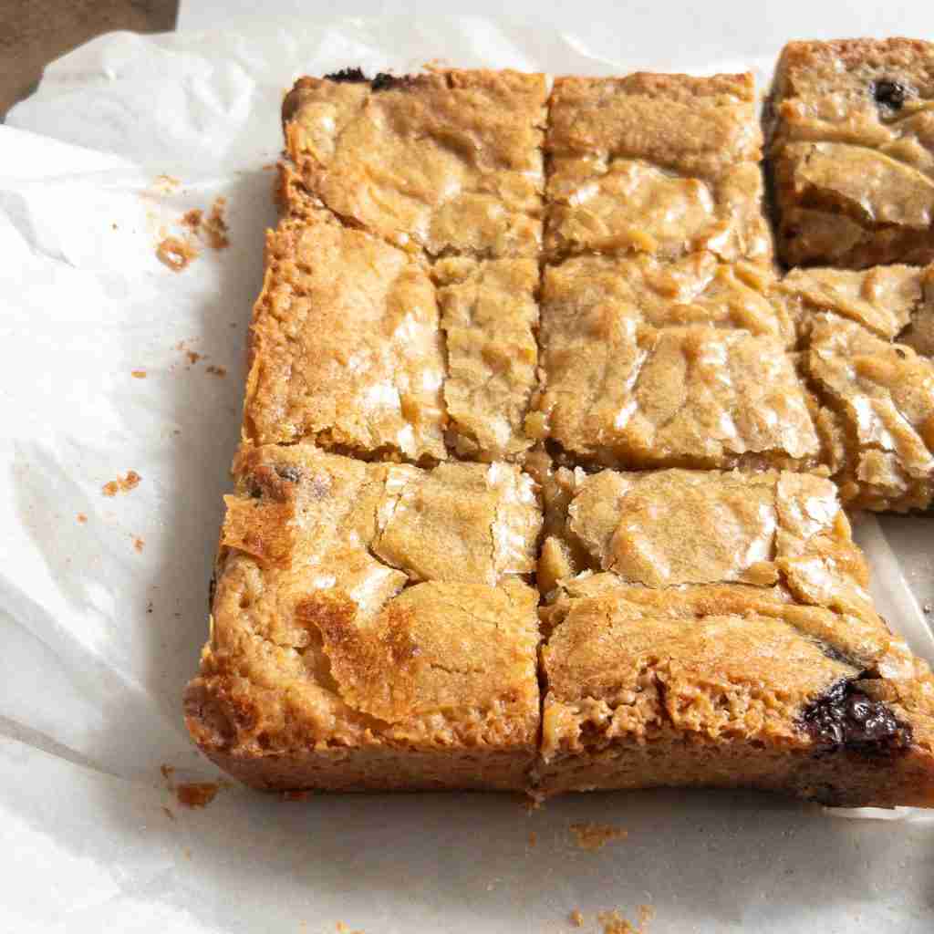 Blondies with Peanut Butter and Fudge