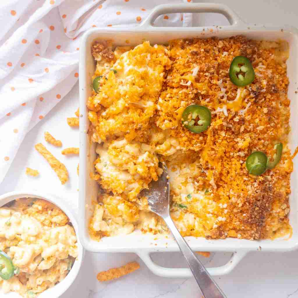 Mac and Cheese with Cheetos and Jalapeños
