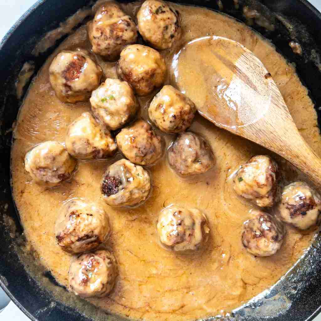Ground Pork Meatballs With Coconut Peanut Sauce