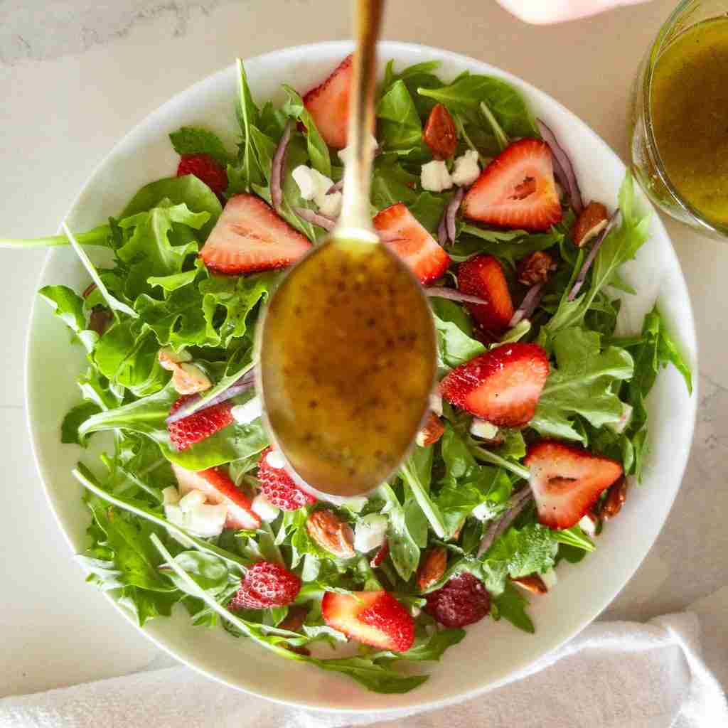 Strawberry Salad with Goat Cheese Dressing