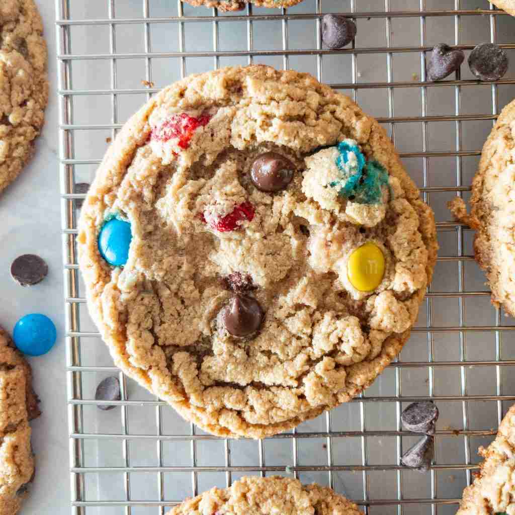 Peanut Butter Almond Flour Cookies with M&Ms