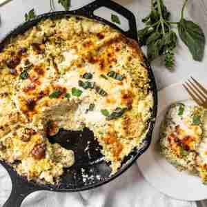 Lemon Pesto Ricotta Lasagna