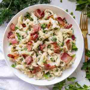 Pasta and Peas with Bacon