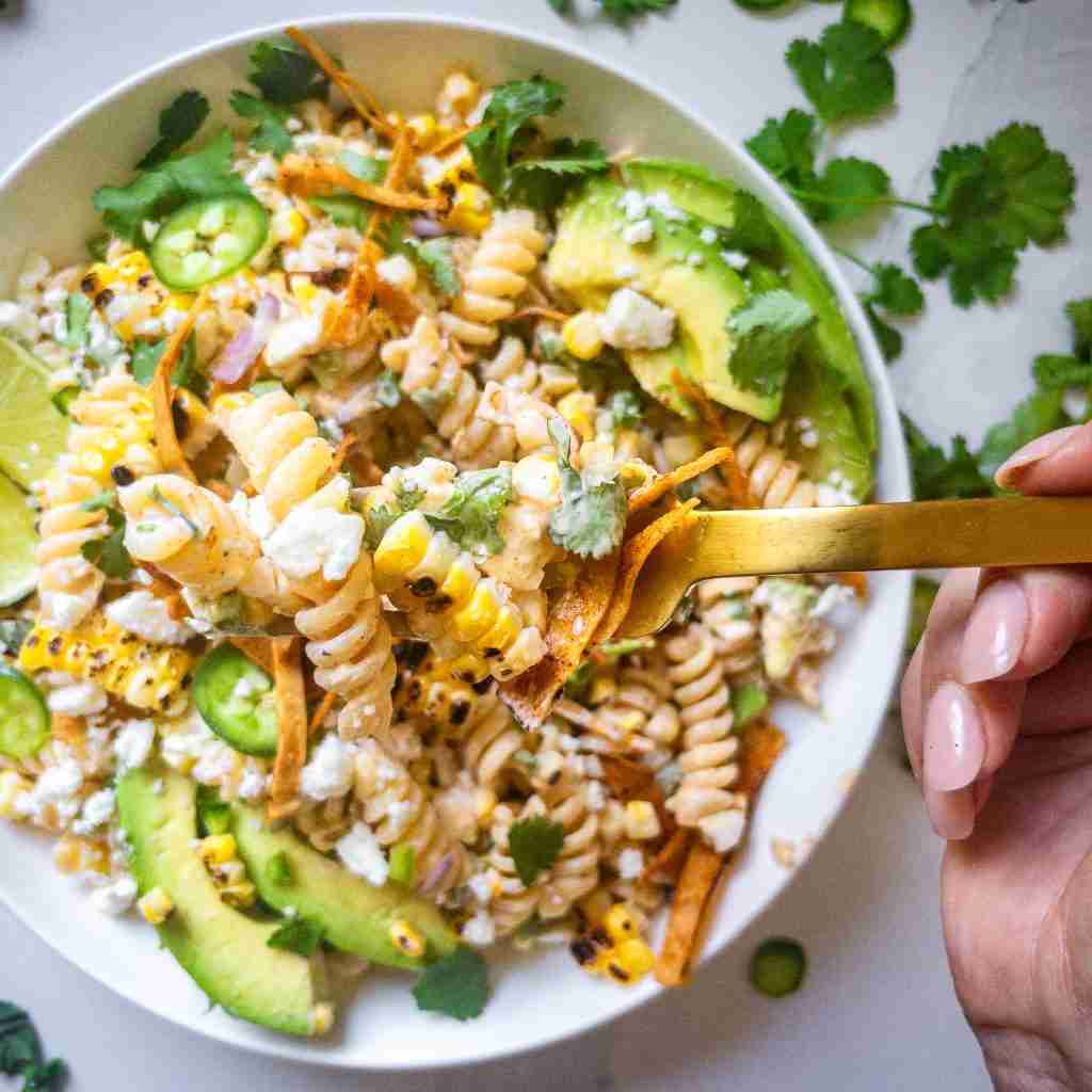 Elote Pasta Salad - Mexican Street Corn Pasta Salad