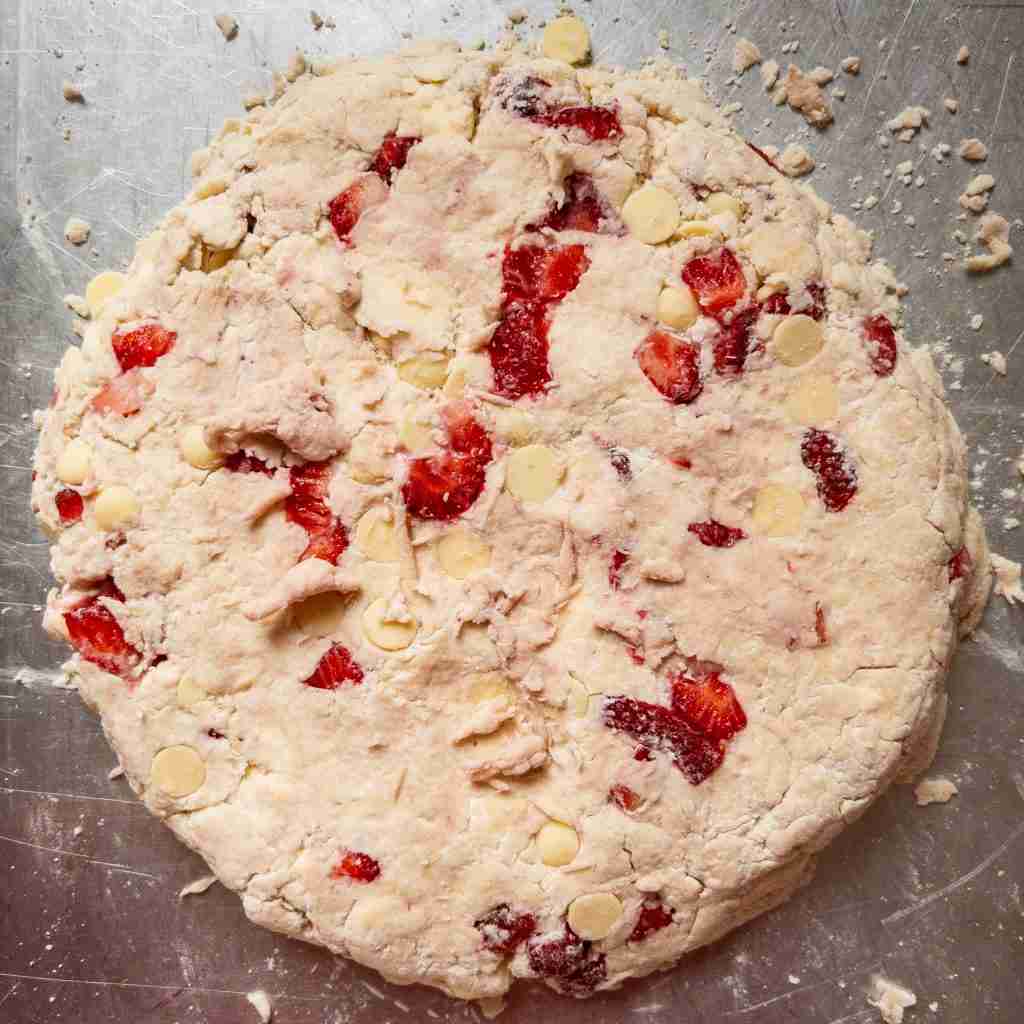 Strawberry White Chocolate Scones Dough