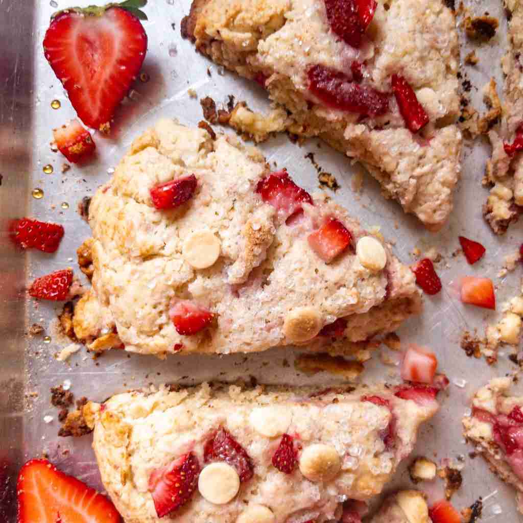 Strawberry White Chocolate Scones