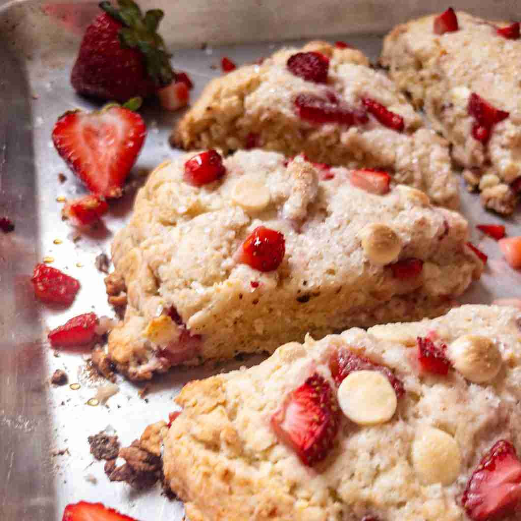 Strawberry White Chocolate Scones