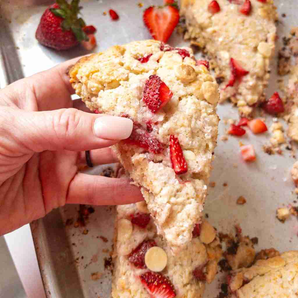 Strawberry White Chocolate Scones