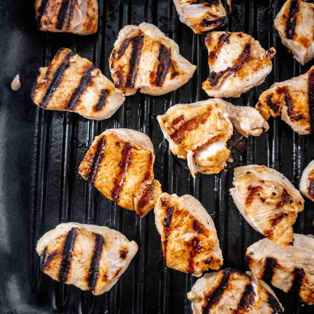 Grilled Chicken Nuggets in pan