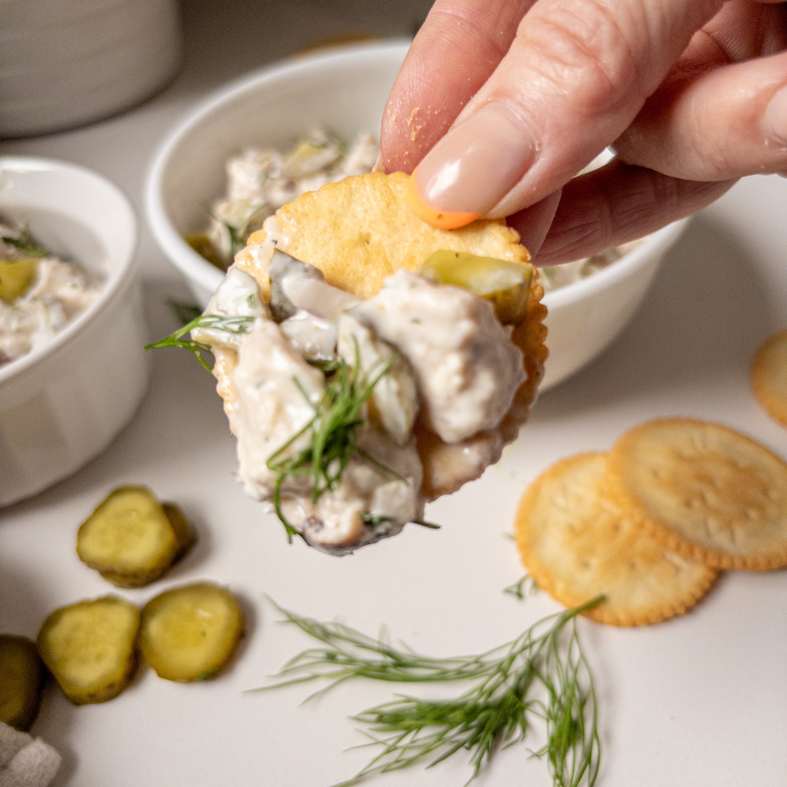 Chicken Salad with Dill Pickles