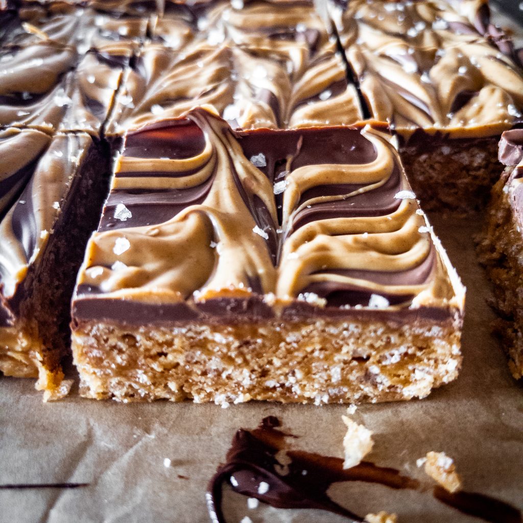 Peanut Butter and Chocolate Rice Krispie Bars