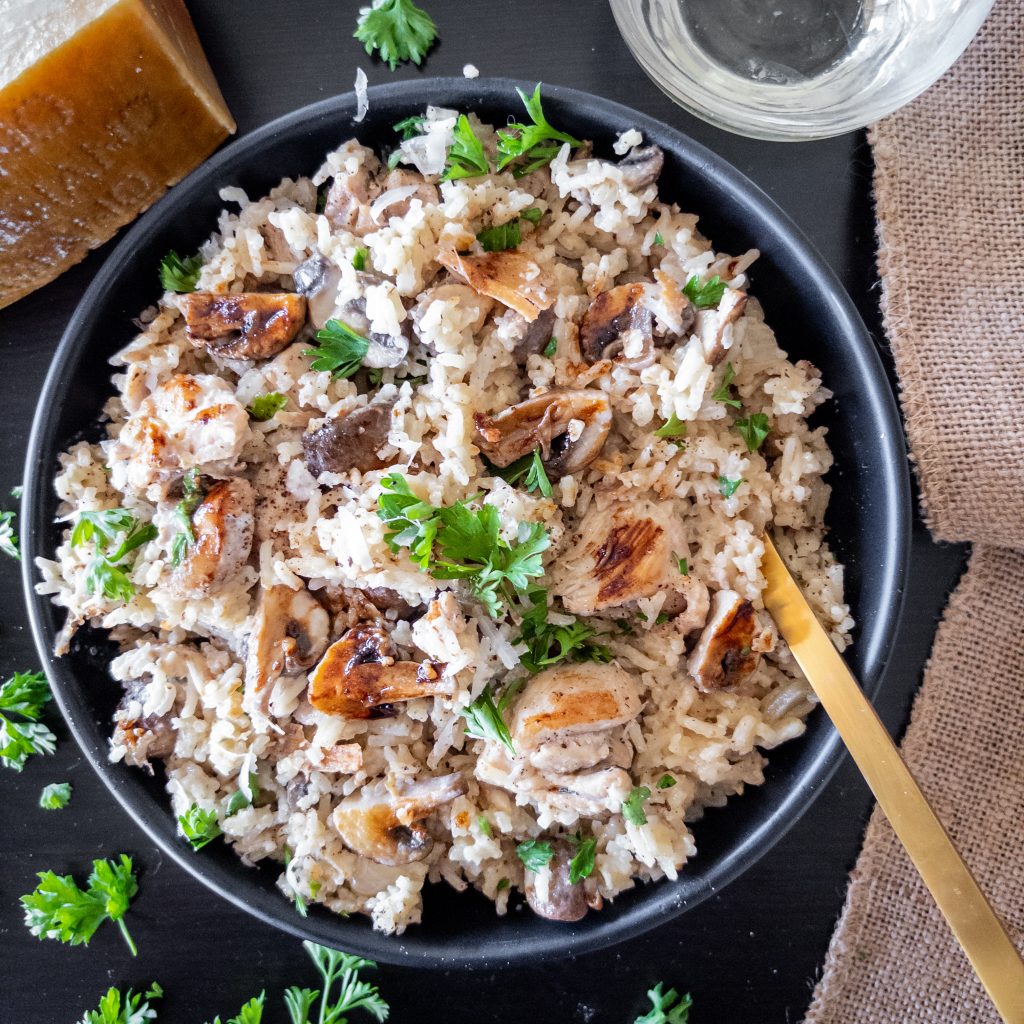 Creamy Mushroom Chicken and Rice