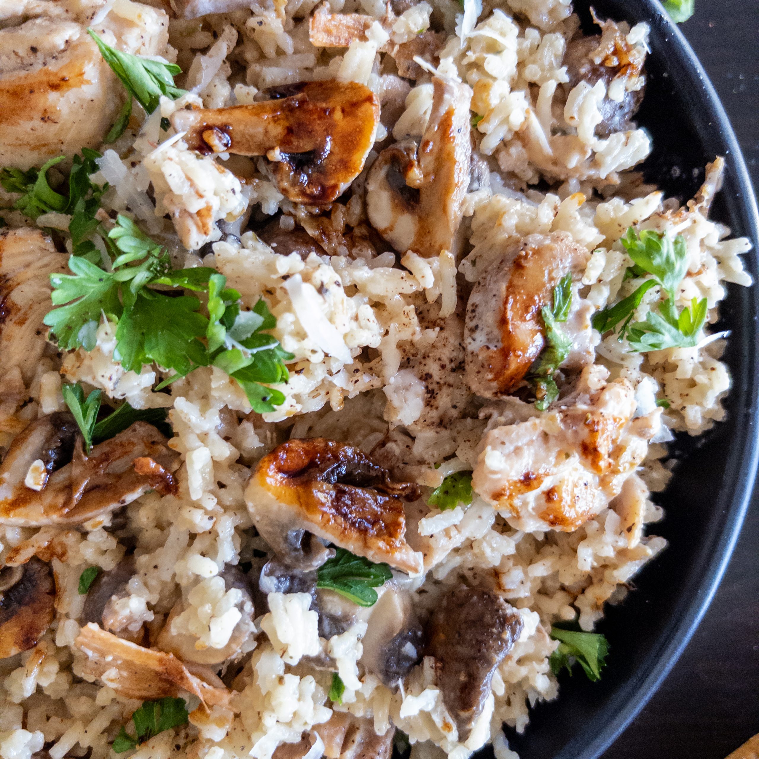 Creamy Mushroom Chicken and Rice