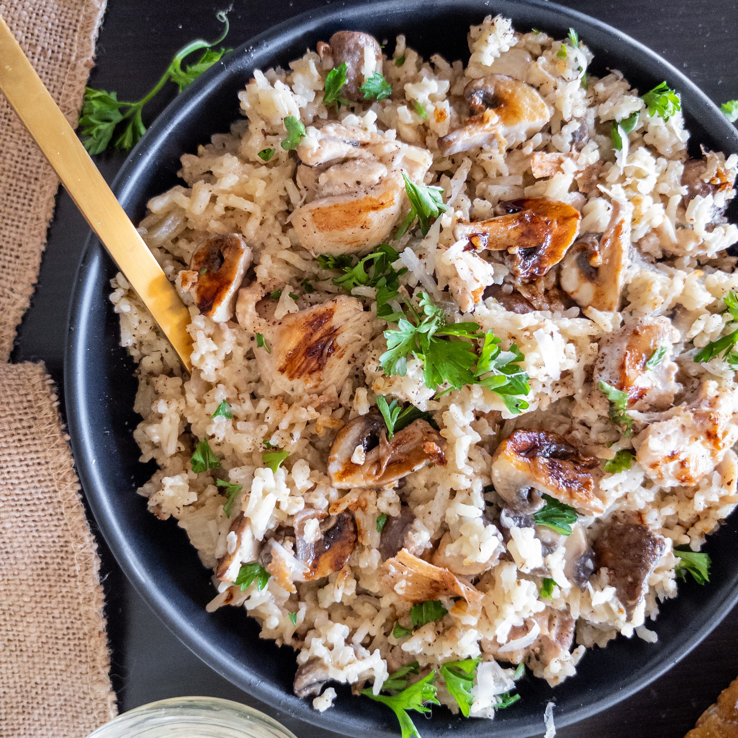 Creamy Mushroom Chicken and Rice