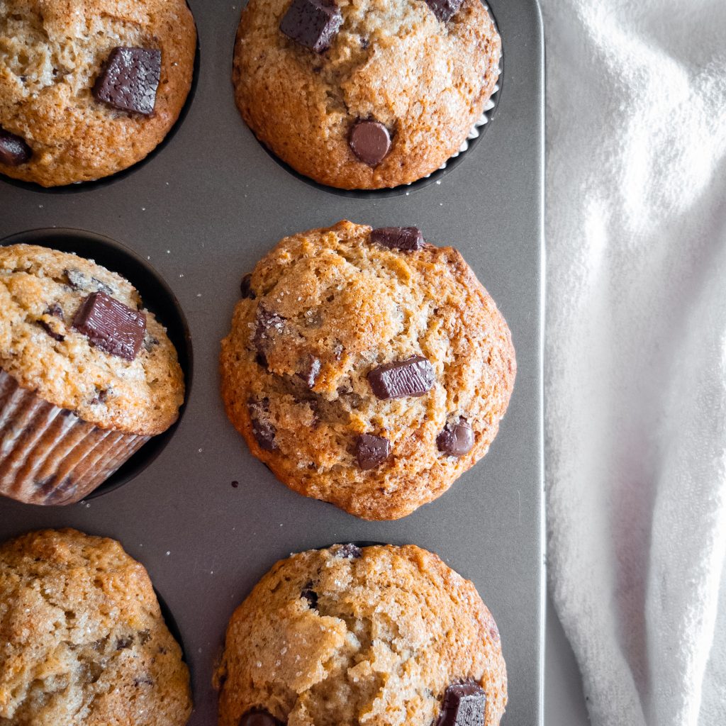 Chocolate Chunk Banana Muffins