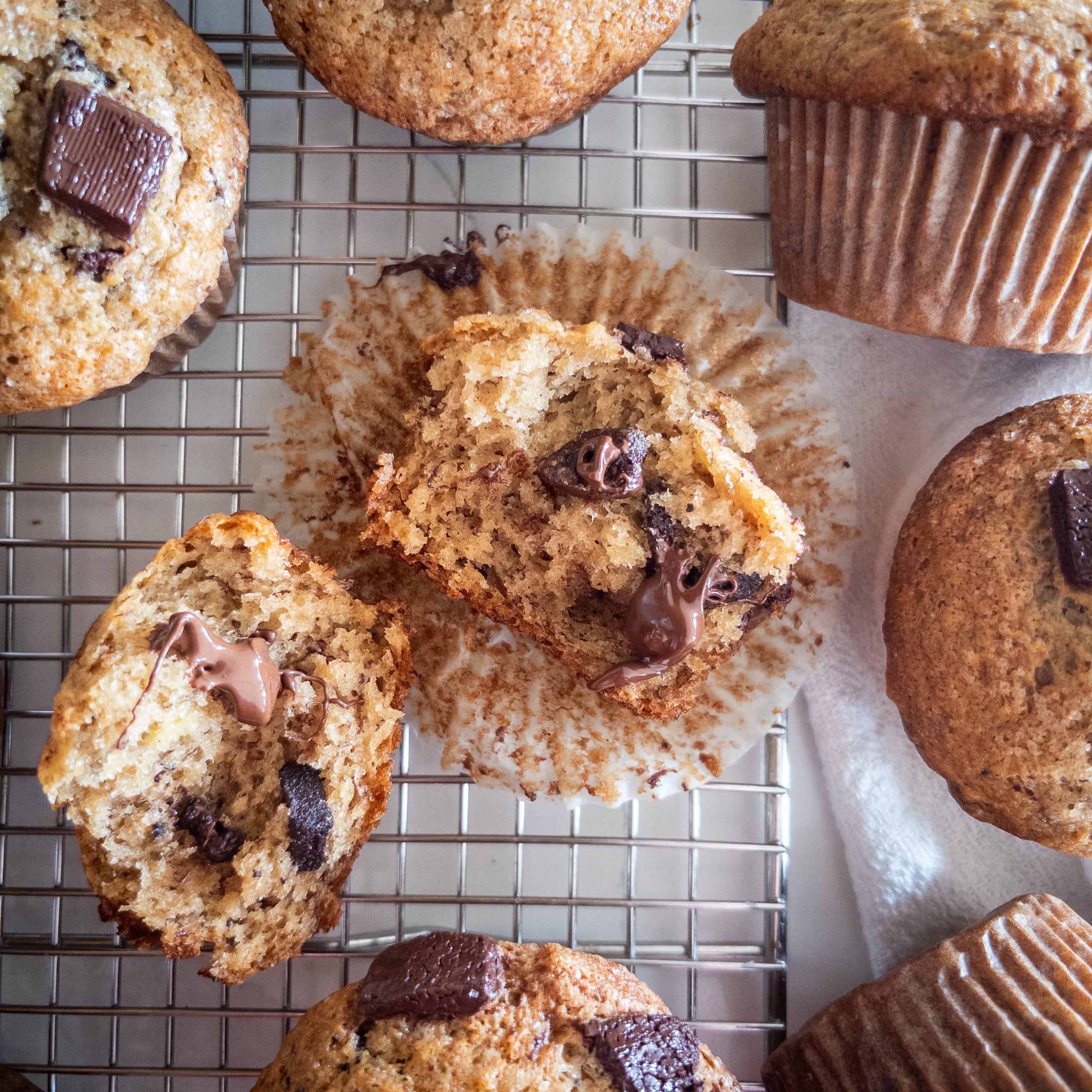 Chocolate Chunk Banana Muffins