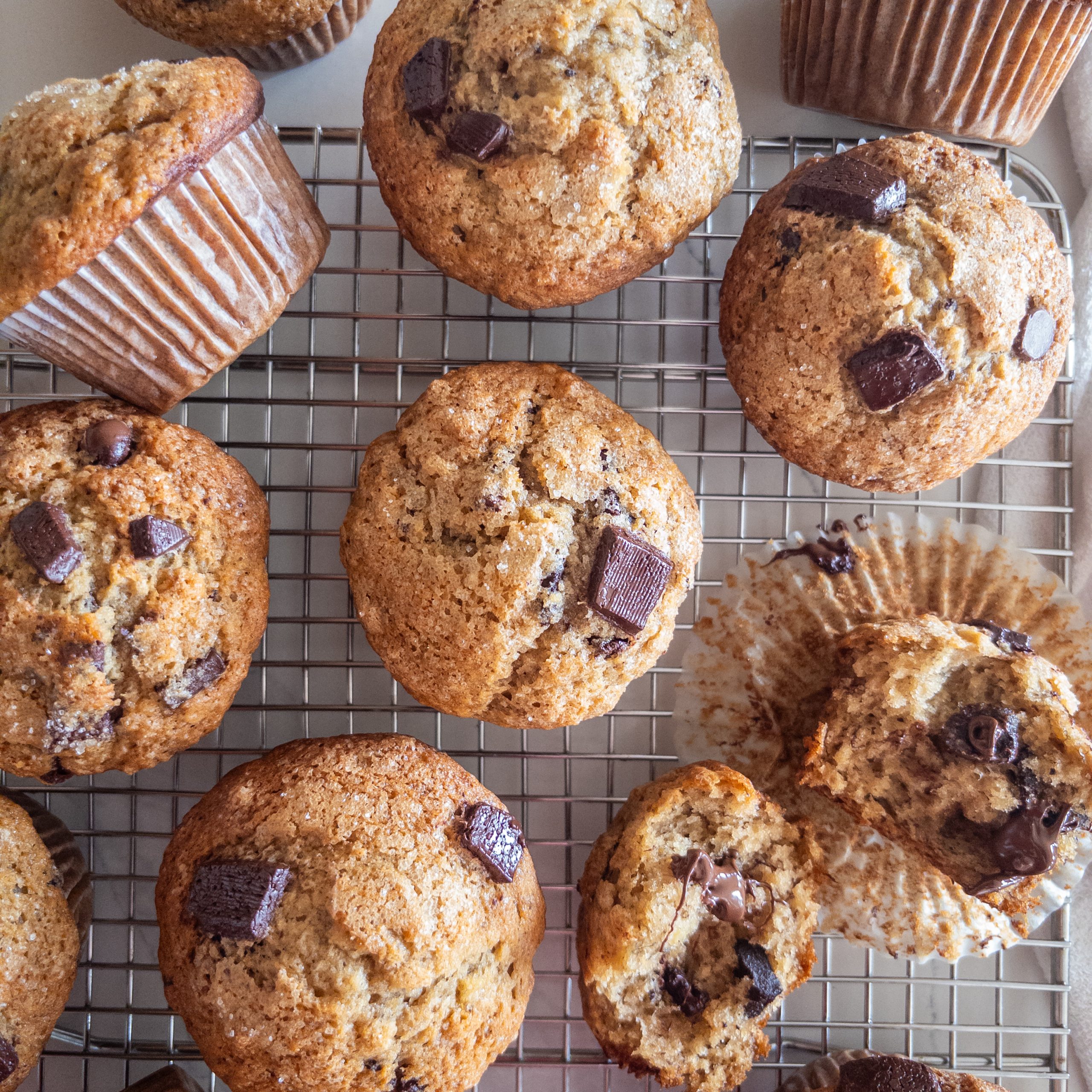 Chocolate Chunk Banana Muffins