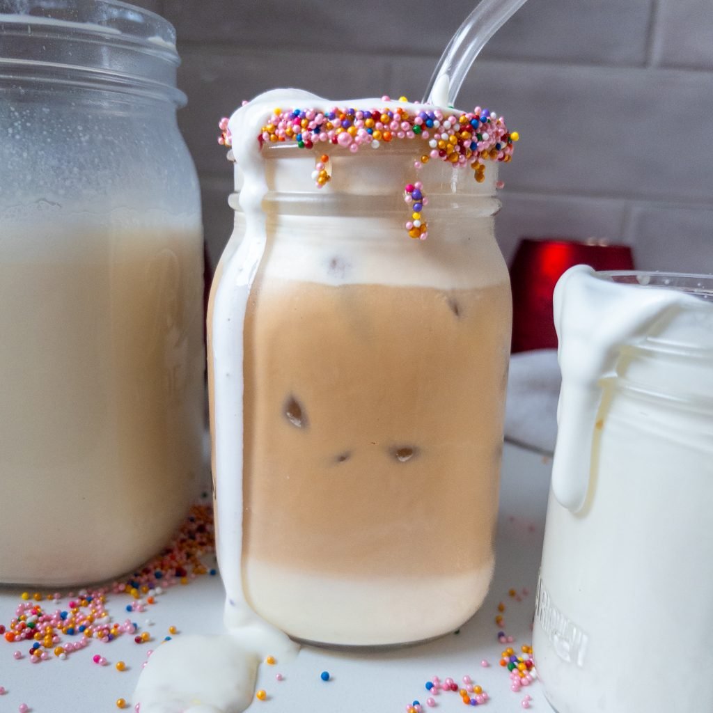 Homemade Iced Sugar Cookie Latte Recipe with Cold Foam