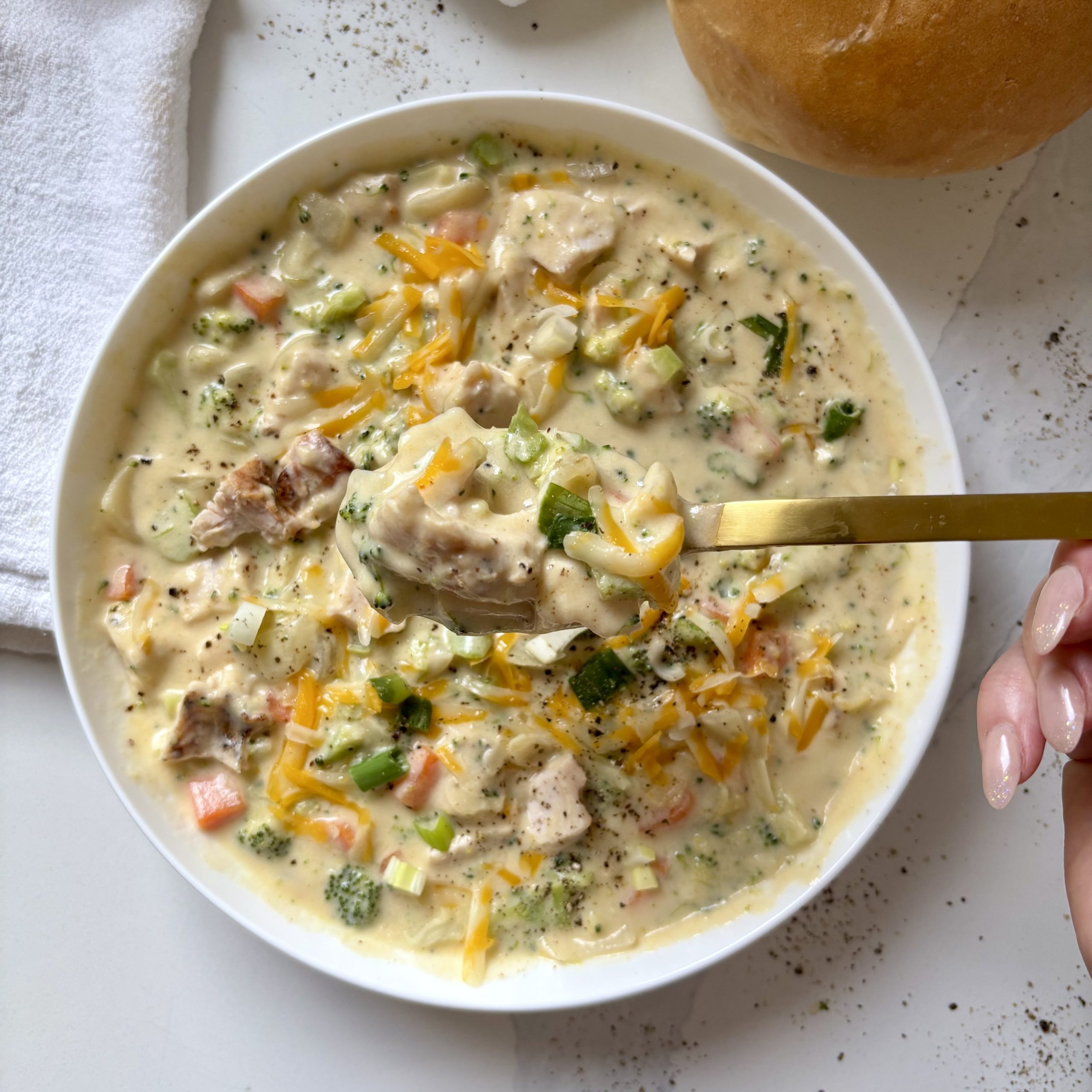 Broccoli and Cheese Soup with Chicken