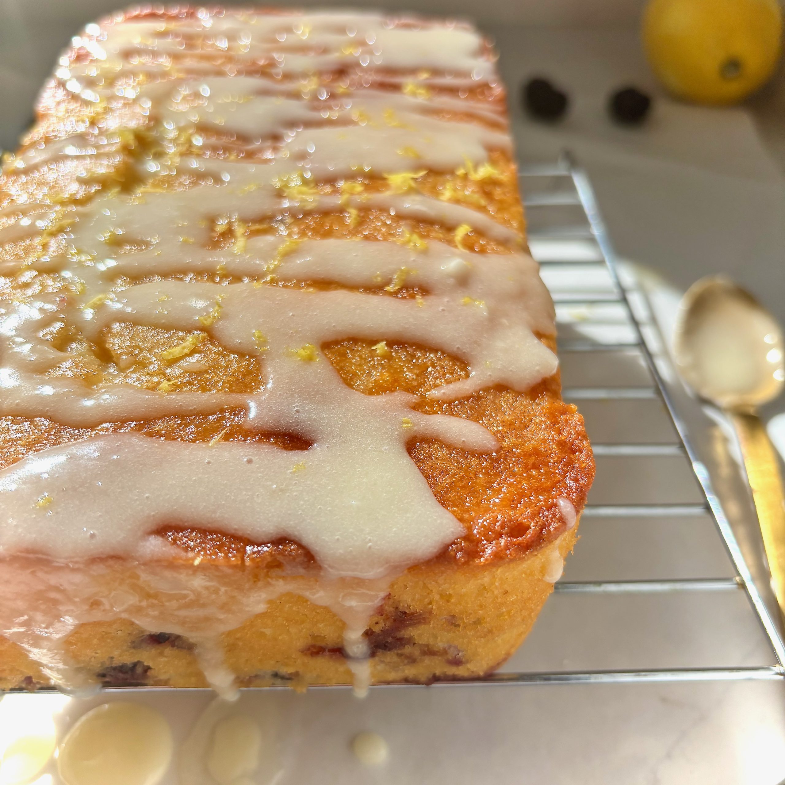 Lemon Blackberry Loaf with White Chocolate