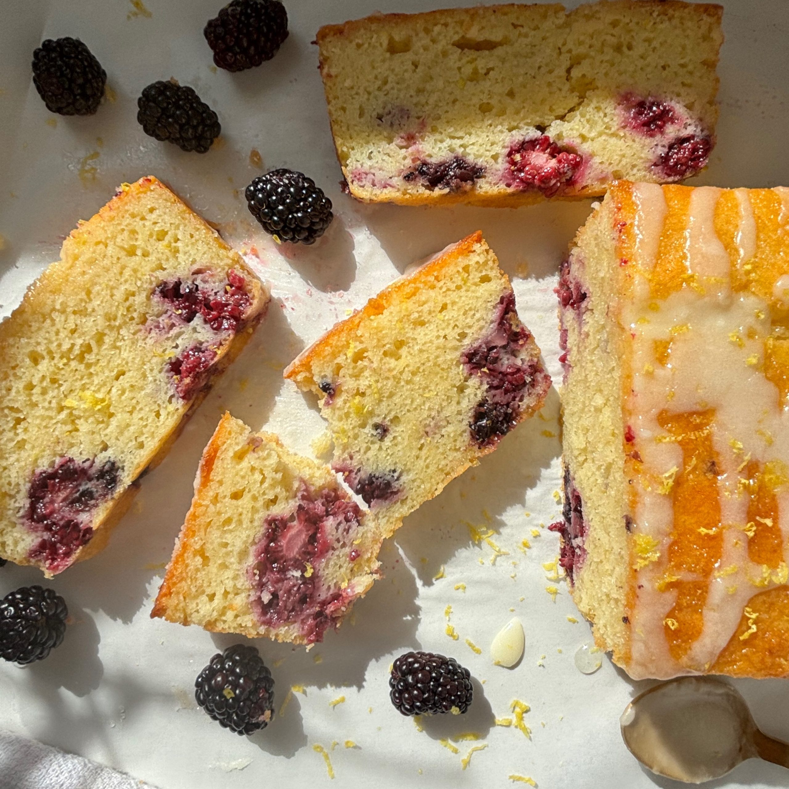 Sliced Lemon Blackberry Loaf
