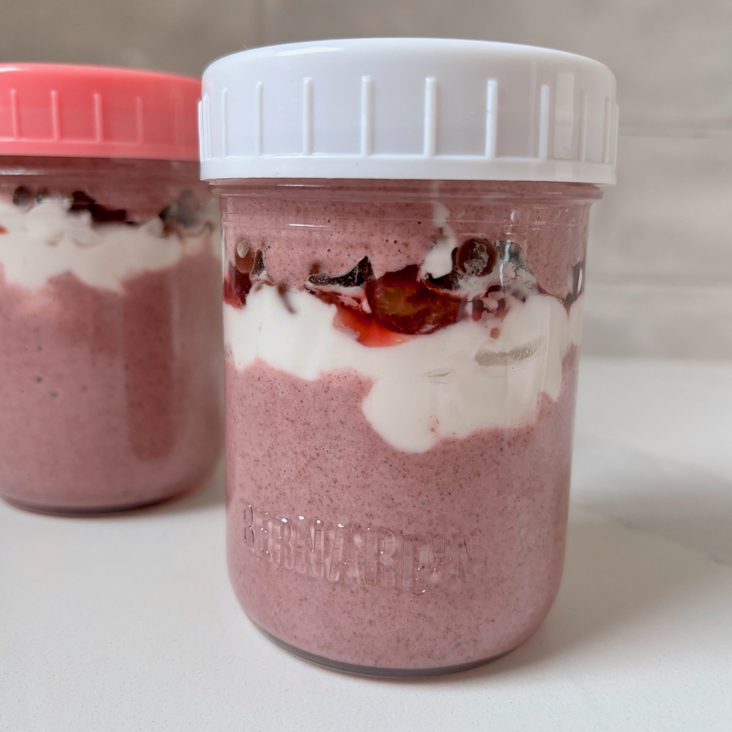 Cherry Chip Blended Chia Pudding Parfaits
