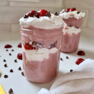 Cherry Chip Blended Chia Pudding Parfaits