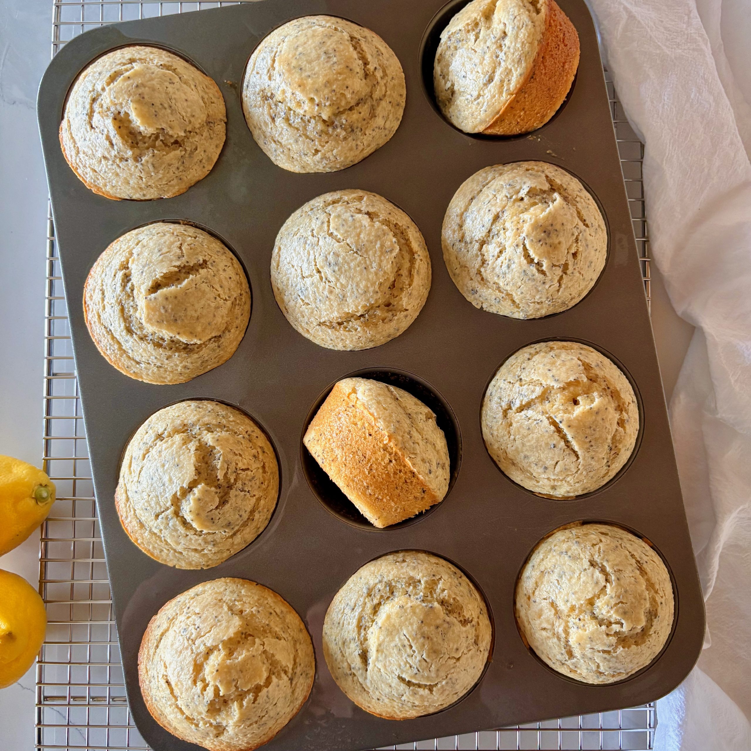 Lemon Oat Poppy Seed Blender Muffins
