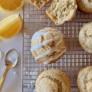 Lemon Oat Poppy Seed Blender Muffins