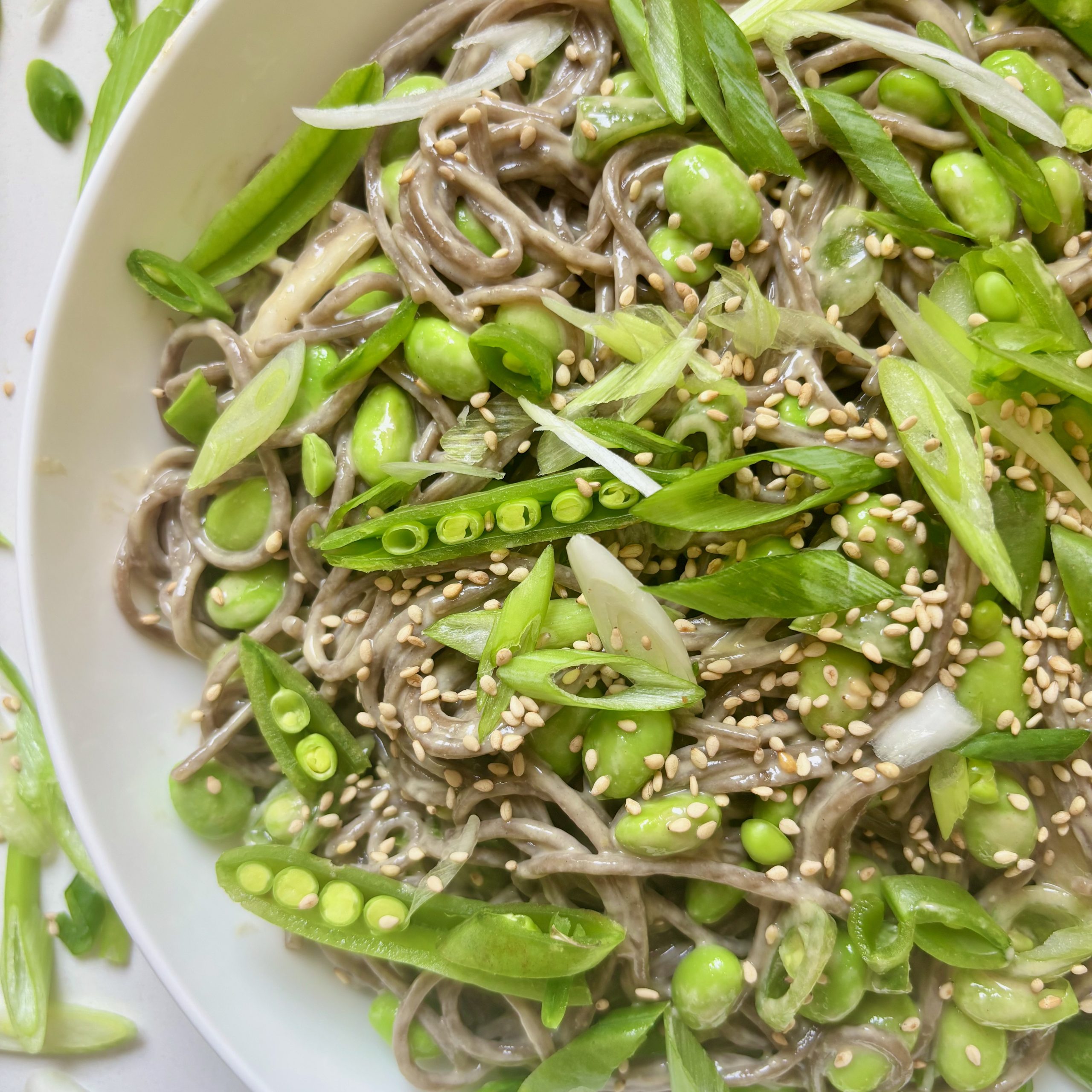 Cold Soba Noodles with Edamame and sesame