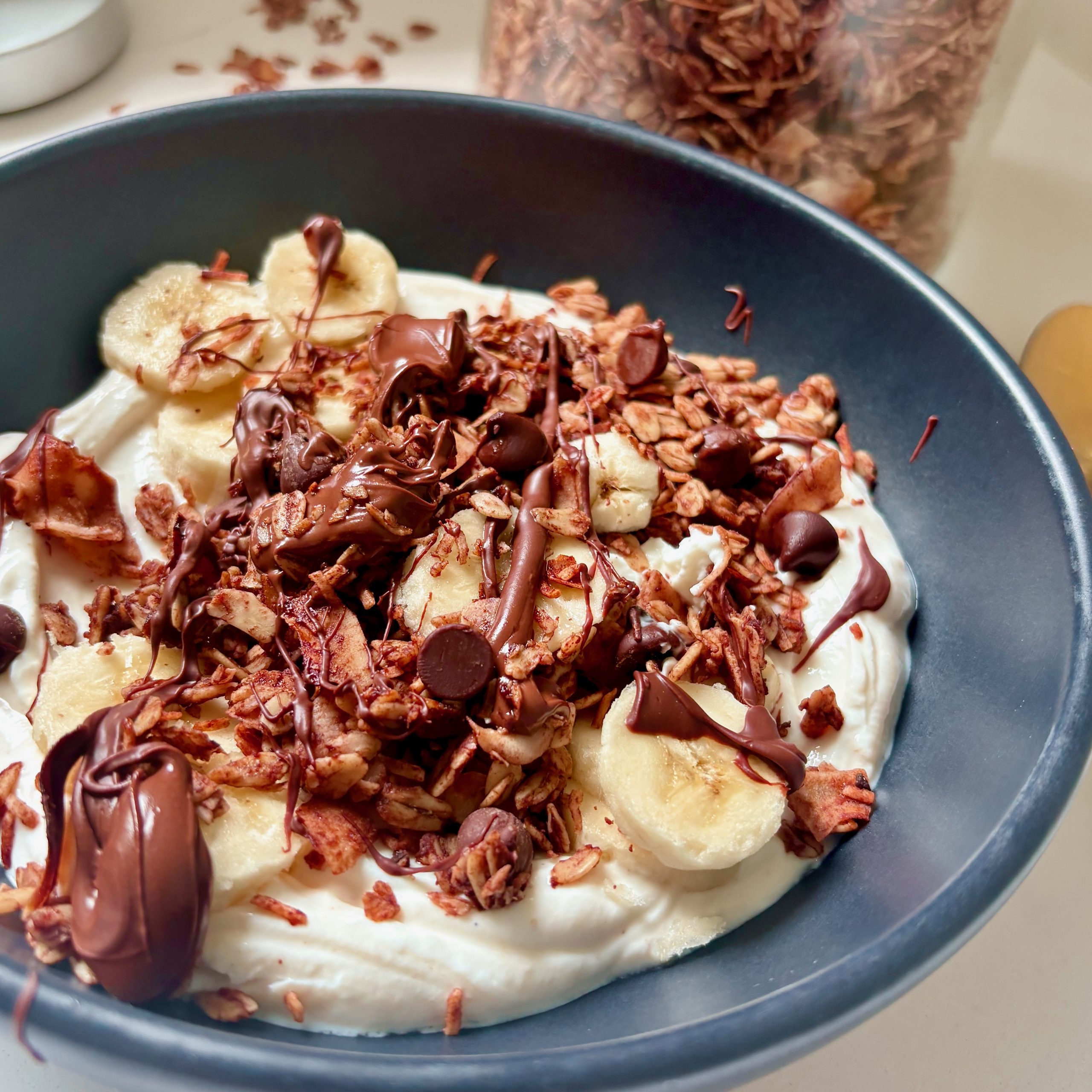 Dark Chocolate Granola in bowl