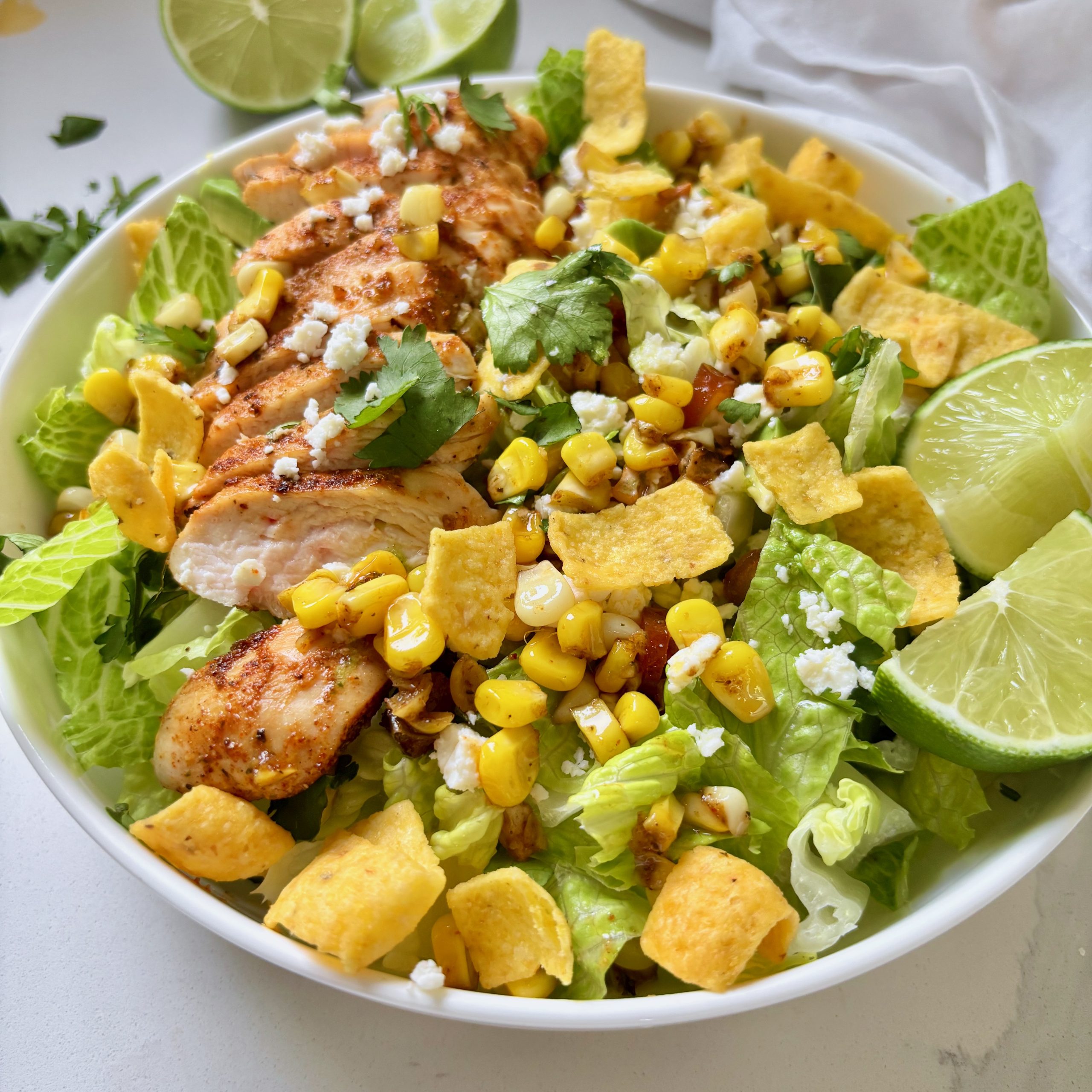 Chicken and Corn Salad with Corn Chips