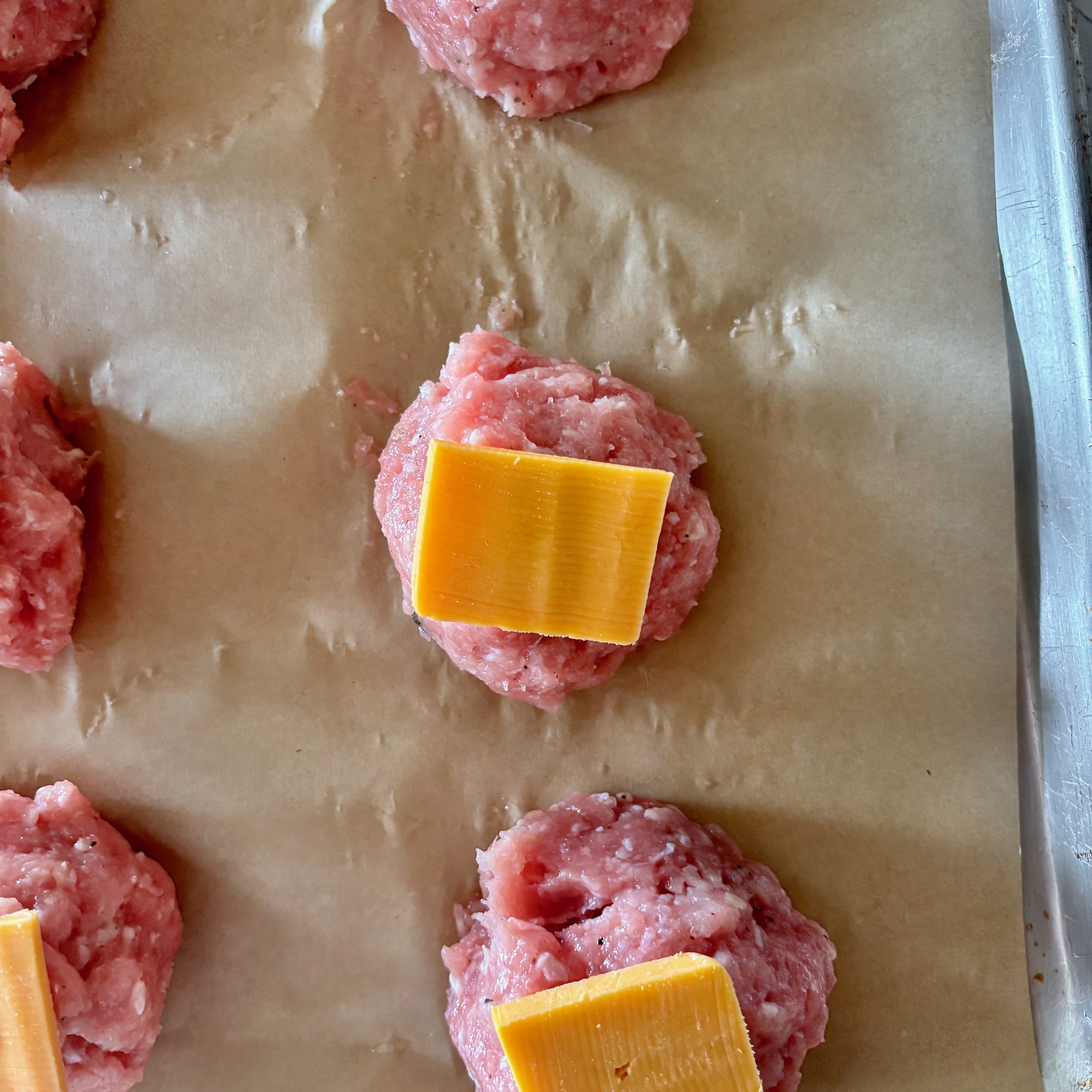 turkey burger patties stuffed with cheddar