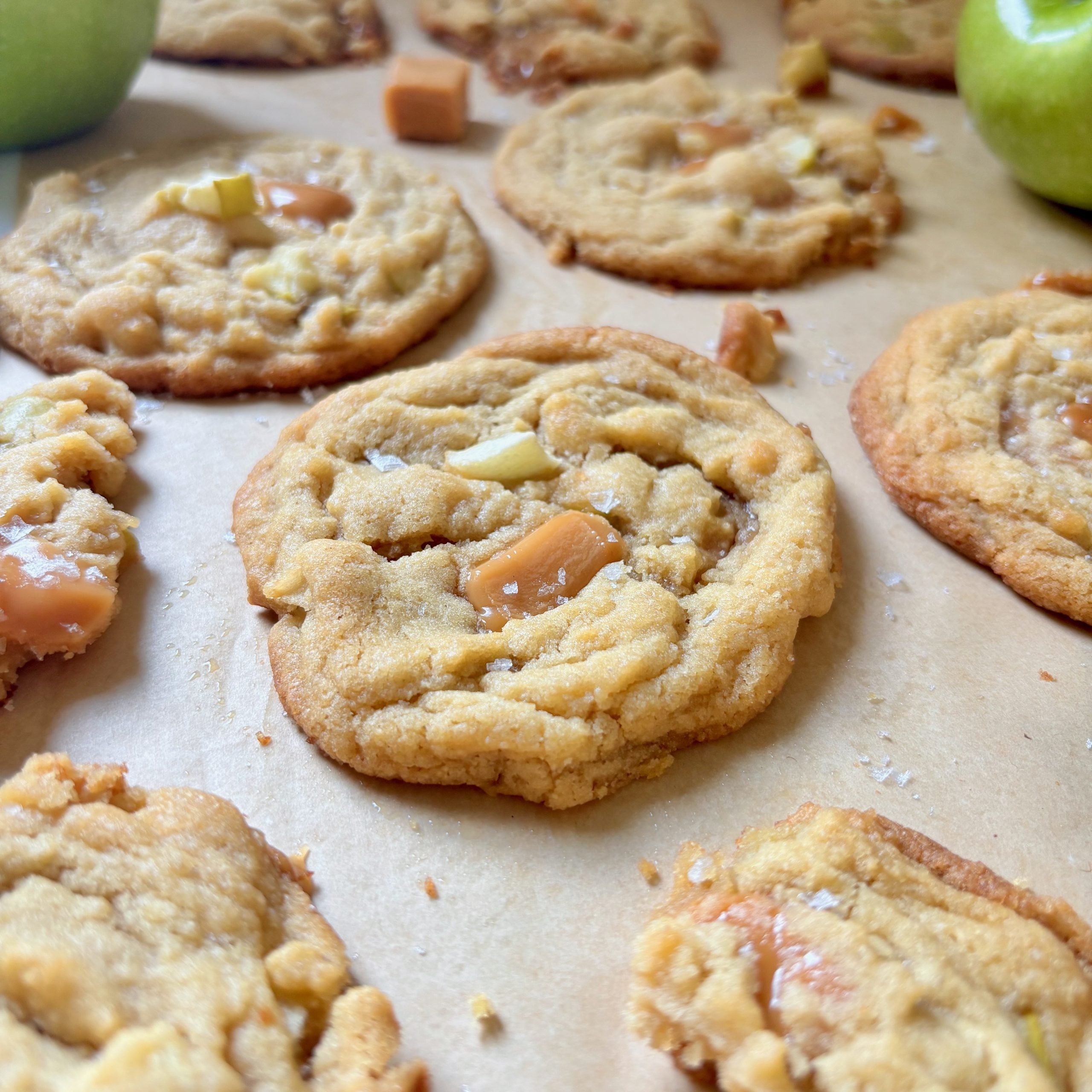 Tray of Salted Caramel Apple Cookies