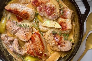 Skillet Pork & Apples with Creamy Maple Miso Sauce