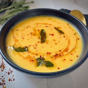 Sheet Pan Butternut Squash Soup with Brown Butter and Crispy Sage