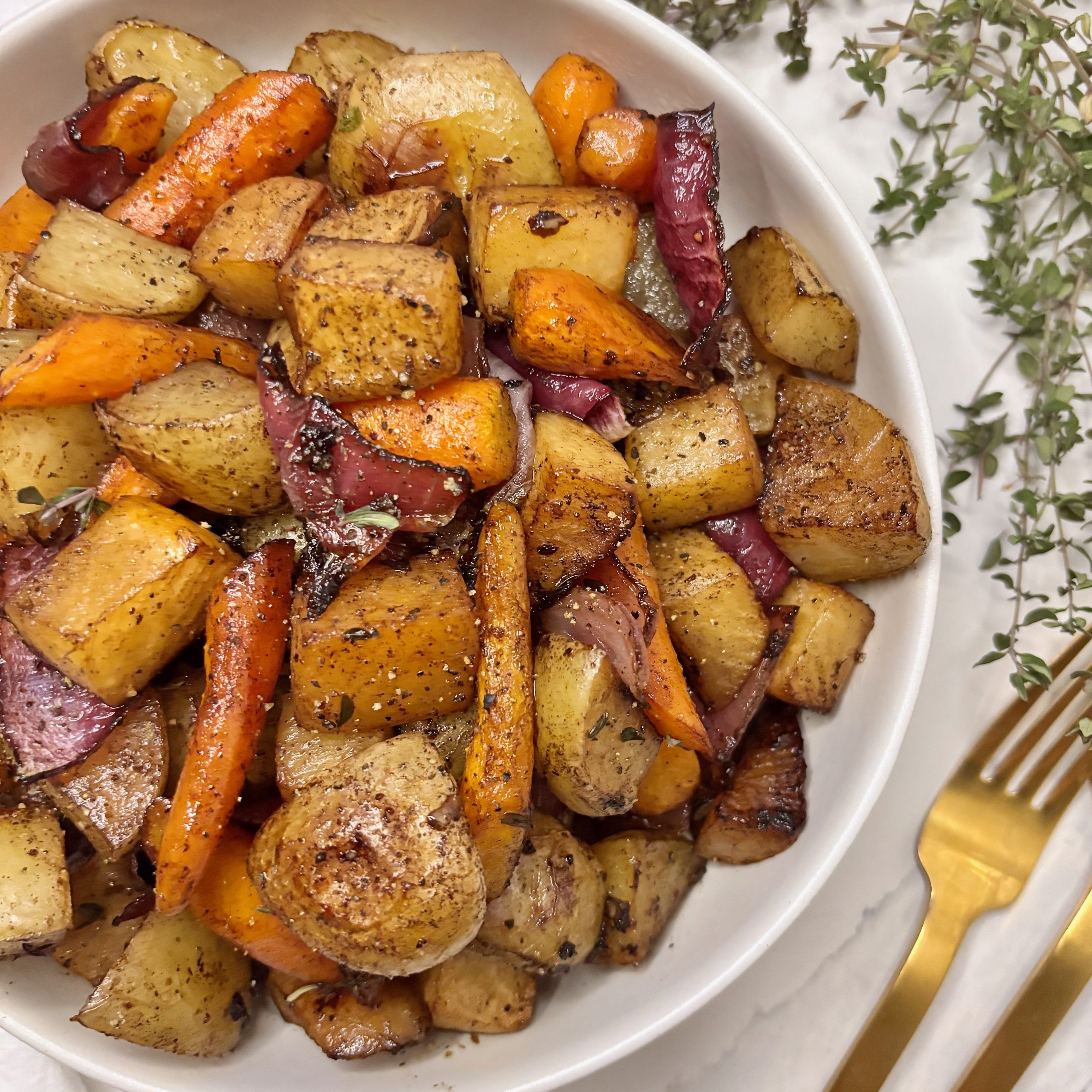 Caramelized Balsamic Roasted Fall Vegetables