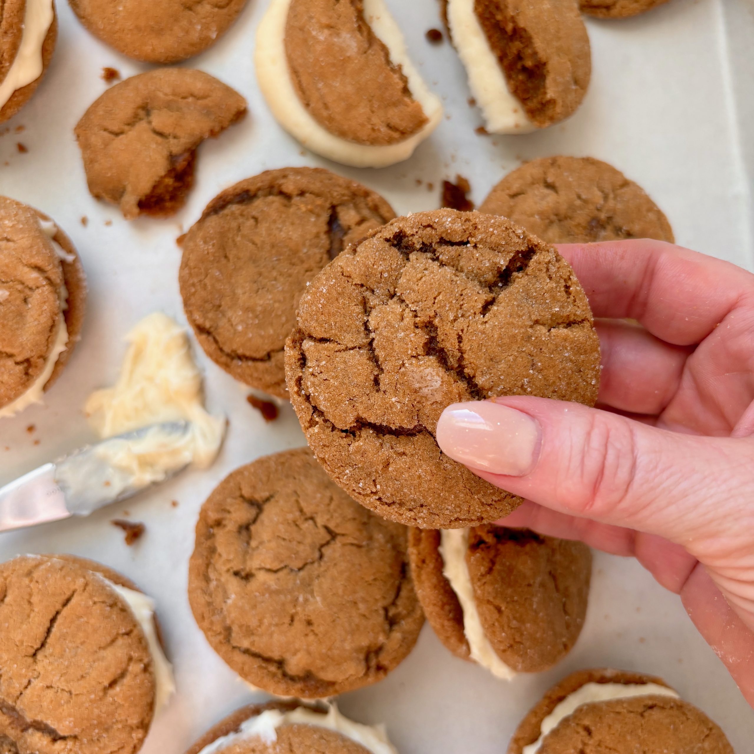 Cream Cheese Frosting Filled Ginger Cookies