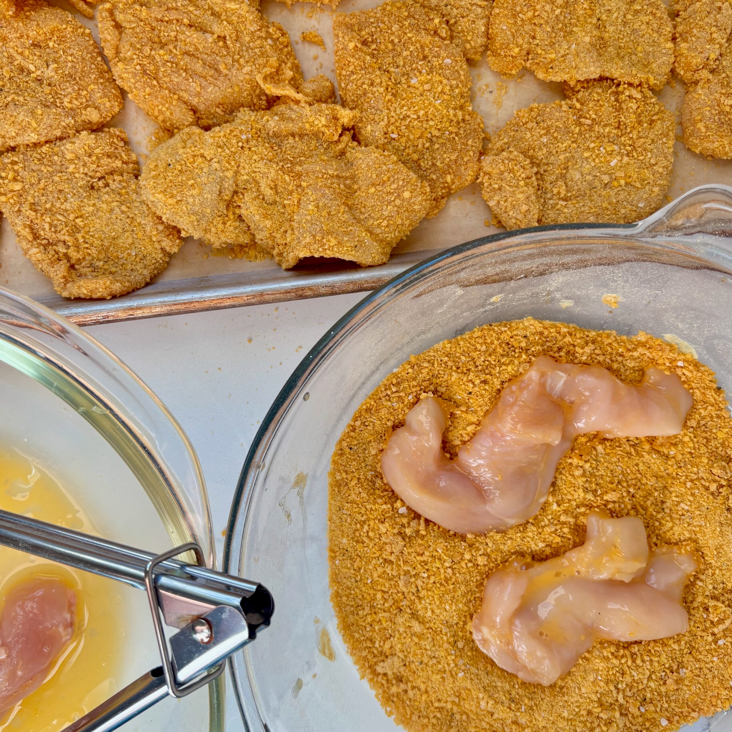 Cornflake coated crispy chicken strips recipe