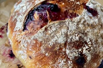 Blueberry Sourdough Bread with White Chocolate Chips