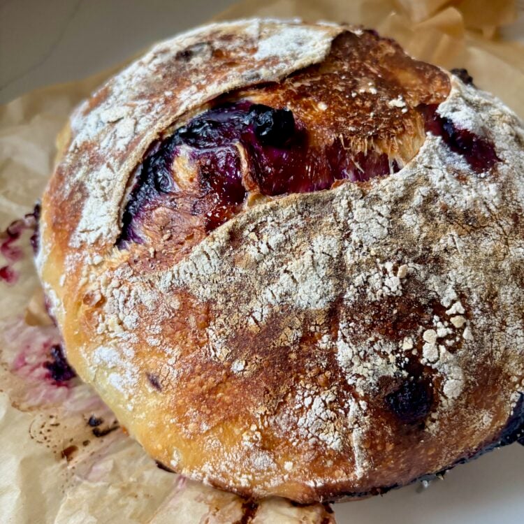 Blueberry Sourdough Bread with White Chocolate Chips