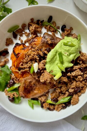 Smashed and Loaded Sweet Potatoes