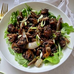 Miso Butter Mushrooms & Crispy Lentils